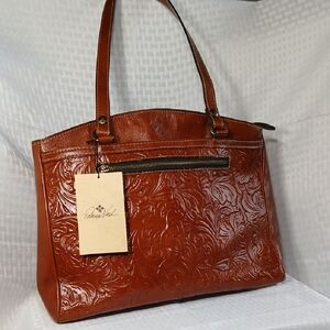 Patricia Nash Brown Tooled Shoulder Bag